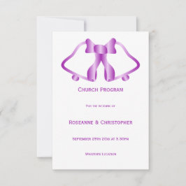 紫の結婚式 プログラムベルとリボン