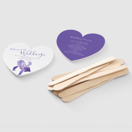 紫の結婚虹彩花のアートプログラムファン ハンドファン (組立なし)