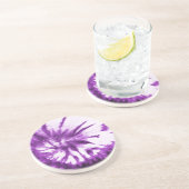 紫の絞り染めパターン コースター (側面)