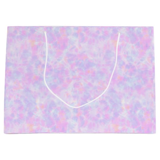紫の絞り染めパターン ラージペーパーバッグ (正面)