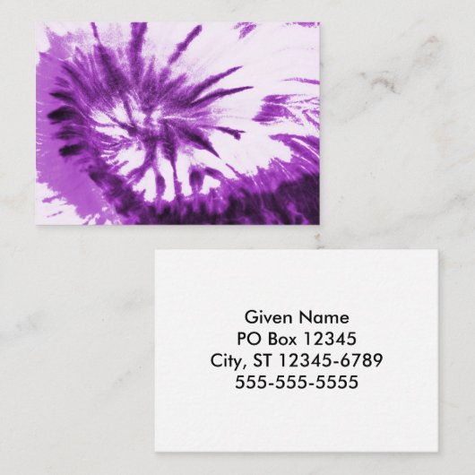 紫の絞り染めパターン 名刺 (正面/裏面)