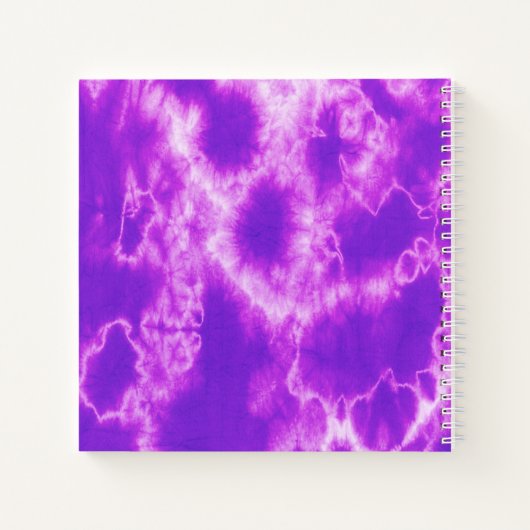 紫の絞り染めパーソナライズされたクリスマスキッズ写真 ノートブック (裏面)