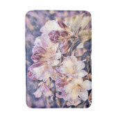 紫の絵画さくらんぼのこうもりの水色 バスマット (正面縦)