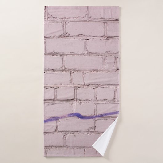 紫の絵画白いれんが バスタオル (バスタオル)