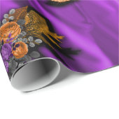 紫の絹にハロウィンユニコーン ラッピングペーパー (ロールコーナー)