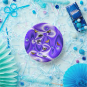 紫の絹に真珠の蝶 ペーパーボウル (パーティー)