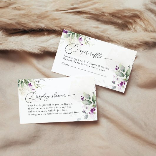 紫の緑おむつラッフル囲いカード エンクロージャーカード