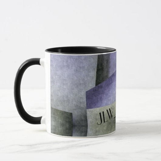紫の緑と黒のアールデコをカスタマイズ可アート能 マグカップ (左)