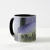 紫の緑と黒のアールデコをカスタマイズ可アート能 マグカップ (正面左)