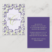 紫の緑のアイボリーフローラダマスクのエンクロージャカード エンクロージャーカード (正面/裏面)