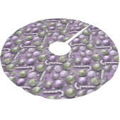 紫の緑のクリスマスパターン#12 ID1009 ブラッシュドポリエステルツリースカート (アングル)