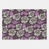 紫の緑のクリスマスパターン#13#29#33 ID1009 ラッピングペーパーシート (正面)