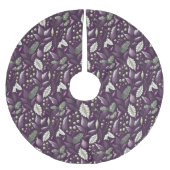 紫の緑のクリスマスパターン#18 ID1009 ブラッシュドポリエステルツリースカート (正面)