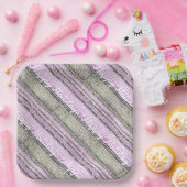 紫の緑のクリスマスパターン#28 ID1009 ペーパープレート (パーティー)