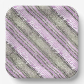 紫の緑のクリスマスパターン#28 ID1009 ペーパープレート (正面)