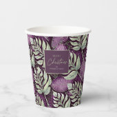 紫の緑のクリスマスパターン#29 ID1009 紙コップ (正面)