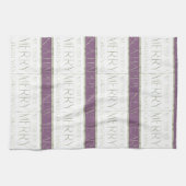 紫の緑のクリスマスパターン#35 ID1009 キッチンタオル (横)