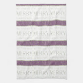 紫の緑のクリスマスパターン#35 ID1009 キッチンタオル (縦)