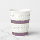 紫の緑のクリスマスパターン#35 ID1009 紙コップ (裏面)