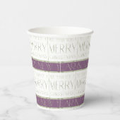 紫の緑のクリスマスパターン#35 ID1009 紙コップ (右)