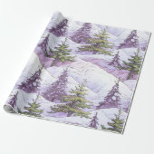 紫の緑のクリスマスパターン#4 ID1009 ラッピングペーパー (アンロールド)