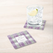 紫の緑のクリスマスパターン#7 ID1009 スクエアペーパーコースター (インサイチュ)