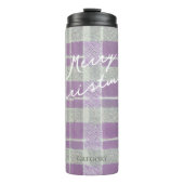 紫の緑のクリスマスパターン#7 ID1009 タンブラー (正面)