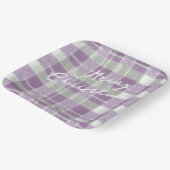 紫の緑のクリスマスパターン#7 ID1009 ペーパープレート (傾斜あり)