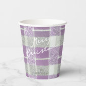 紫の緑のクリスマスパターン#7 ID1009 紙コップ (正面)