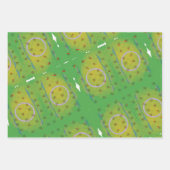 紫の緑のパインタリー ラッピングペーパーシート (正面3)