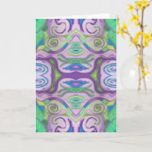 紫の緑のファンタジーグリーティングカード カード (黄色い花)