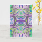 紫の緑のファンタジーグリーティングカード カード (黄色い花)