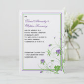 紫の緑のフローラがポスト結婚の有名人 招待状 (スタンド正面)