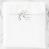 紫の緑のフローラ渦巻きブライダルシャワーシール スクエアシール (バッグ)