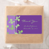 紫の緑のフローラ渦巻き結婚案内 ラベル (インサイチュ)