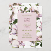 紫の緑のフローラ 招待状 (正面/裏面)