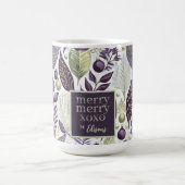 紫の緑のメリークリスマスパターン#21 ID1009 コーヒーマグカップ (中央)