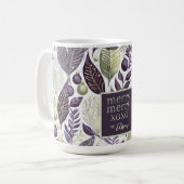 紫の緑のメリークリスマスパターン#21 ID1009 コーヒーマグカップ (正面左)