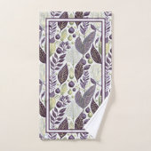 紫の緑のメリークリスマスパターン#21 ID1009 バスタオルセット (ハンドタオル)