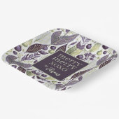 紫の緑のメリークリスマスパターン#21 ID1009 ペーパープレート (傾斜あり)