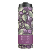 紫の緑のメリークリスマスパターン#22 ID1009 タンブラー (正面)