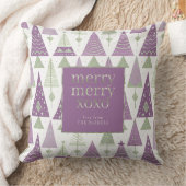 紫の緑のメリークリスマスパターン#25 ID1009 クッション (ブランケット)