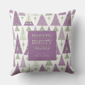 紫の緑のメリークリスマスパターン#25 ID1009 クッション (裏面)