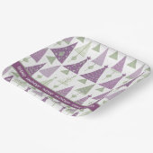 紫の緑のメリークリスマスパターン#25 ID1009 ペーパープレート (傾斜あり)