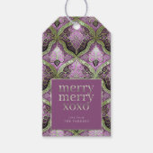 紫の緑のメリークリスマスパターン#31 ID1009 ギフトタグ (正面)