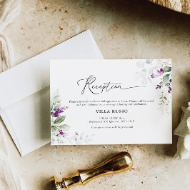 紫の緑のラベンダー結婚ズ エンクロージャーカード