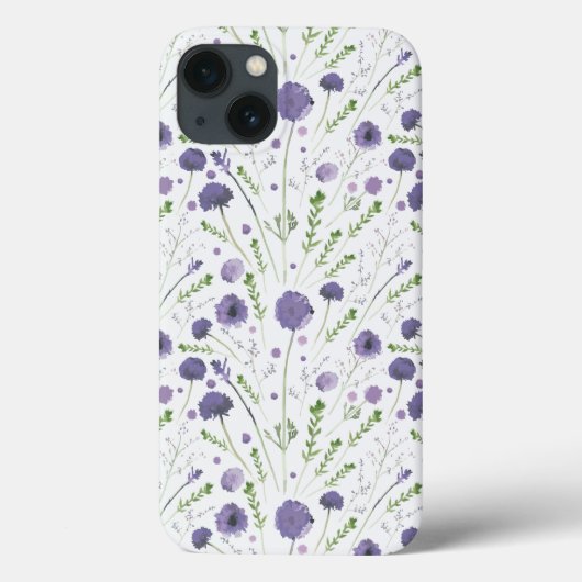 紫の緑の投げ花のパターンのケース – メイトiPhon Case-Mate iPhoneケース (裏面)