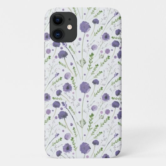 紫の緑の投げ花模様 Case-Mate iPhoneケース (裏面)