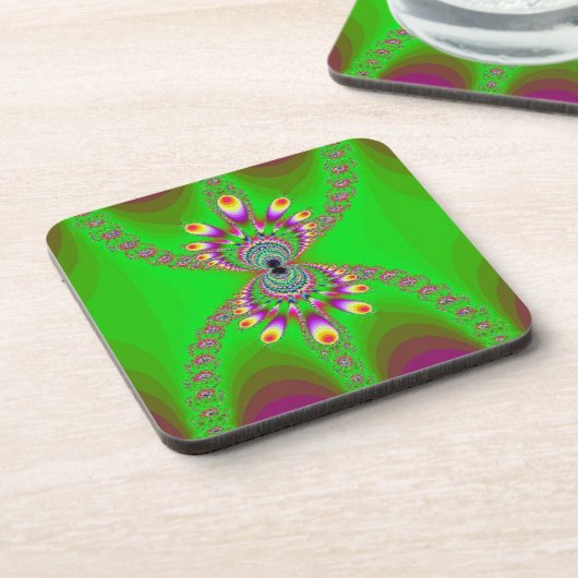 紫の緑の抽象芸術スパイダー コースター (左側)