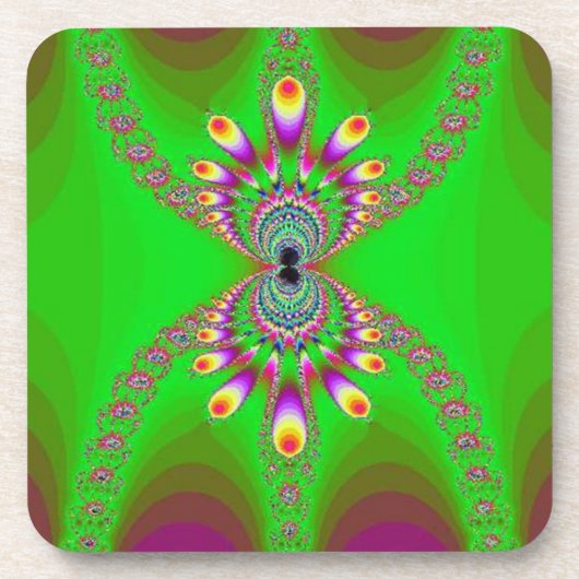 紫の緑の抽象芸術スパイダー コースター (正面)